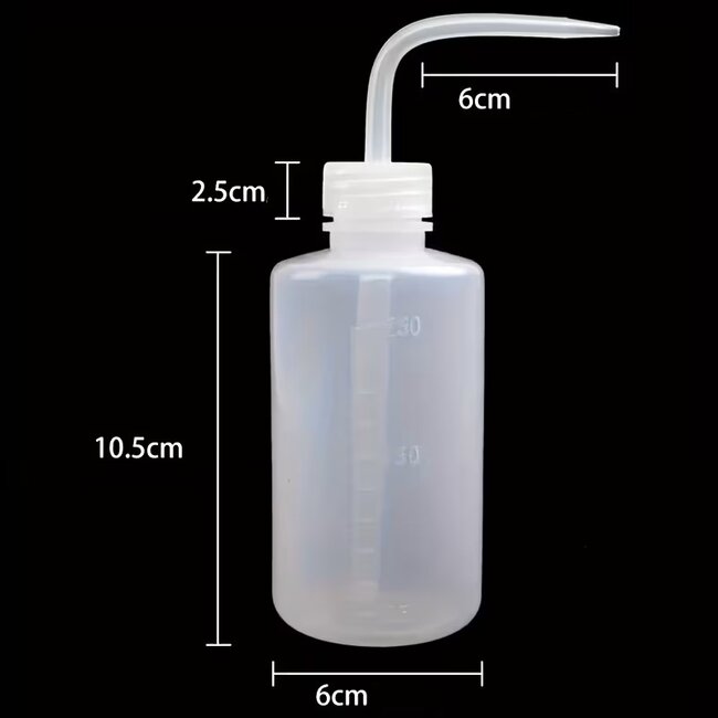 Spuitfles 250ml Knijpfles met Gebogen Tuit – Doseerfles voor Laboratorium, Hobby & Reiniging