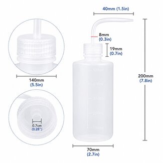Spuitfles 500ml Knijpfles met Gebogen Tuit – Doseerfles voor Laboratorium, Hobby & Reiniging