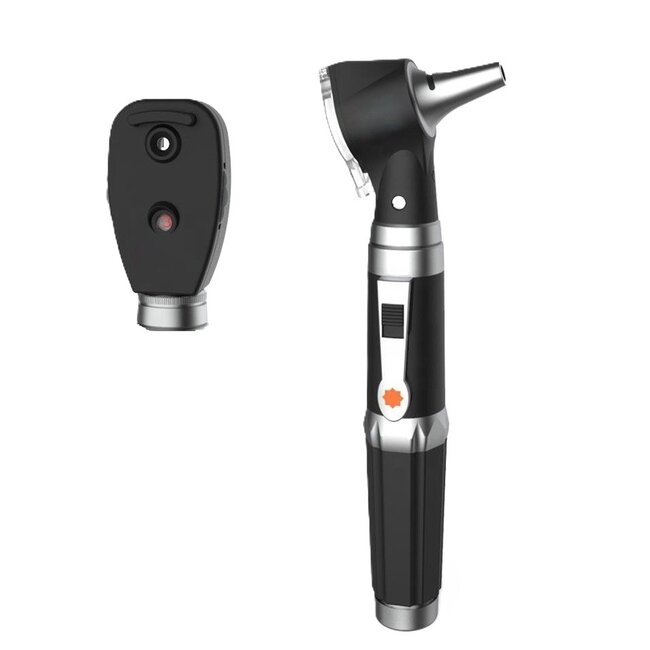 Basic Otoscoop & Oftalmoscoop LED met één handvat in Hardcase