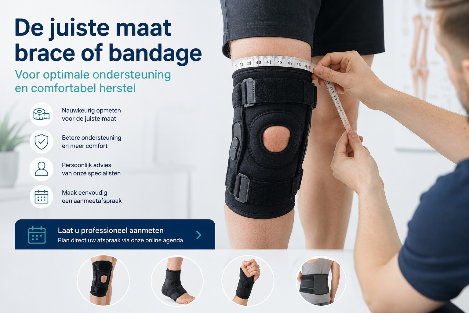 Hoe bepaalt u de juiste maat brace of bandage?