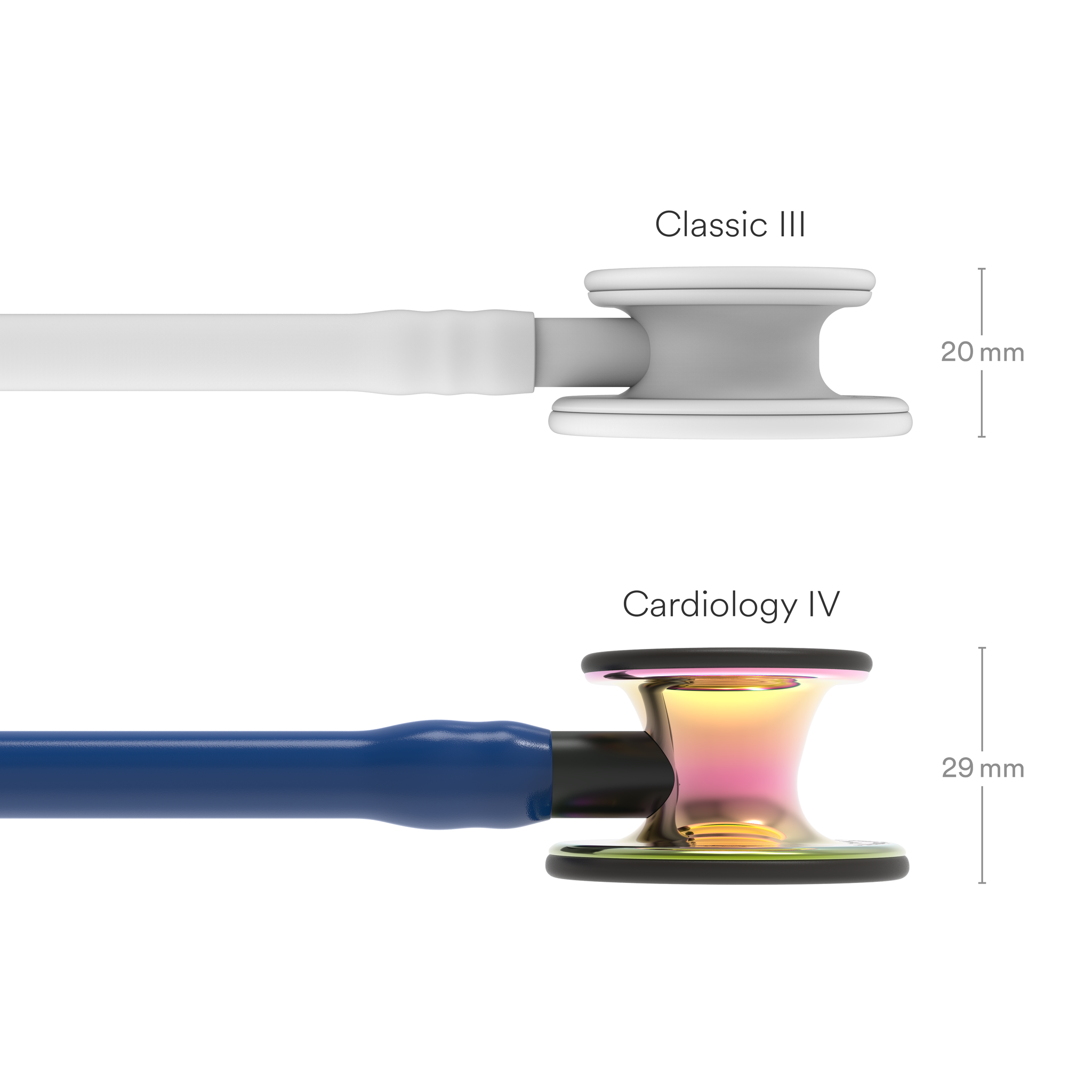 Littmann® Cardiology IV™ Stethoscoop – Satin Finish Marineblauw / Hoogglans Regenboog Borststuk – 6242C, foto 4 van 6
