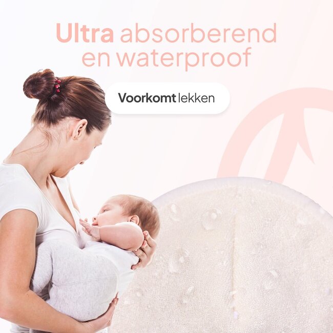 Mammie Wasbare Zoogcompressen – 14 Stuks – 100% Organisch Bamboe – Inclusief Waszakje – Herbruikbare Borstcompressen