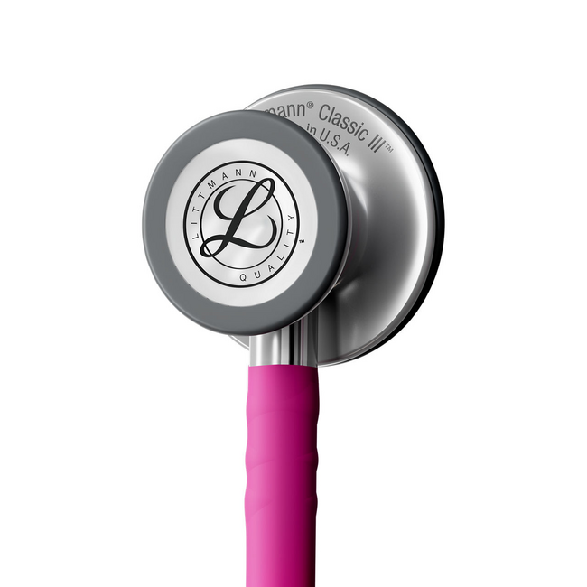 Littmann® Classic III™ Stethoscoop 5648C – Frambozenroze Satijn Slang – Geborsteld RVS Borststuk