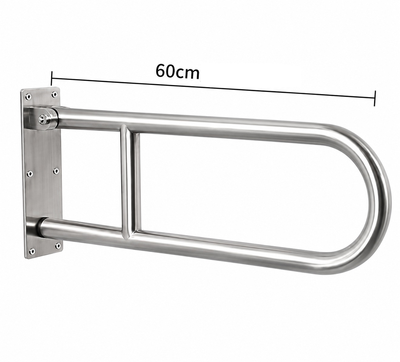 Toiletbeugel opklapbaar 60 cm – Roestvrijstaal – WC Steun
