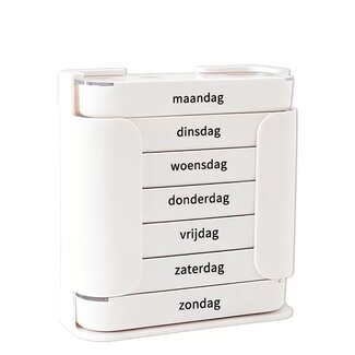Pillendoos week - 7 dagen - Wit - weekcasette