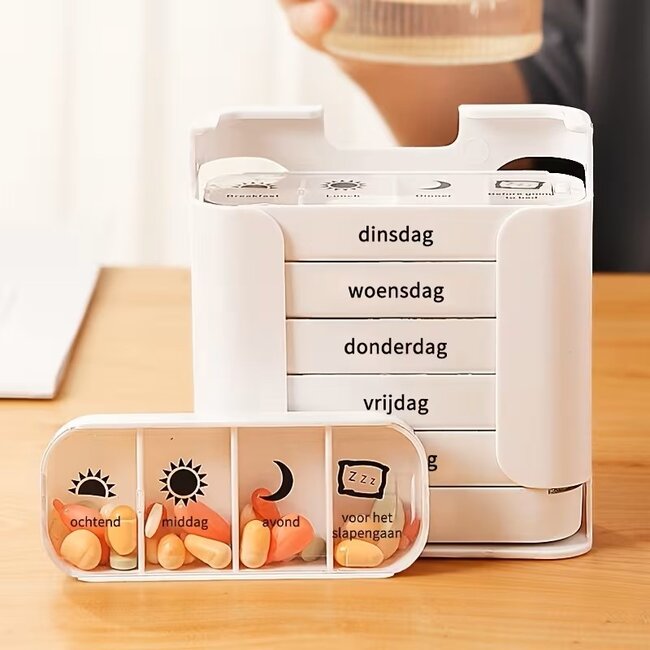 Medicijncassette week / Pillendoos - Wit - NL