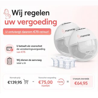 Mammie Mammie Draadloze Elektrische Borstkolf - Dubbelzijdig - Verzekering - Eigen Bijdrage Verzekerde