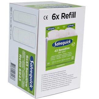 Cederroth Salvequick Plastic Waterproof Pleisters 6036 – Navulling Pleisterdispenser – 6 x 45 Waterbestendige Pleisters