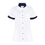 Haen Zorgkleding Mila - Wit-Navy Blue - Dames Zorgjasje – Stretch Telescoopmouw – High Line