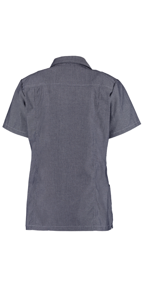 Haen Zorgkleding Kara - Blue Denim Look - Dames Zorgjasje met Korte Mouwen, foto 3 van 4