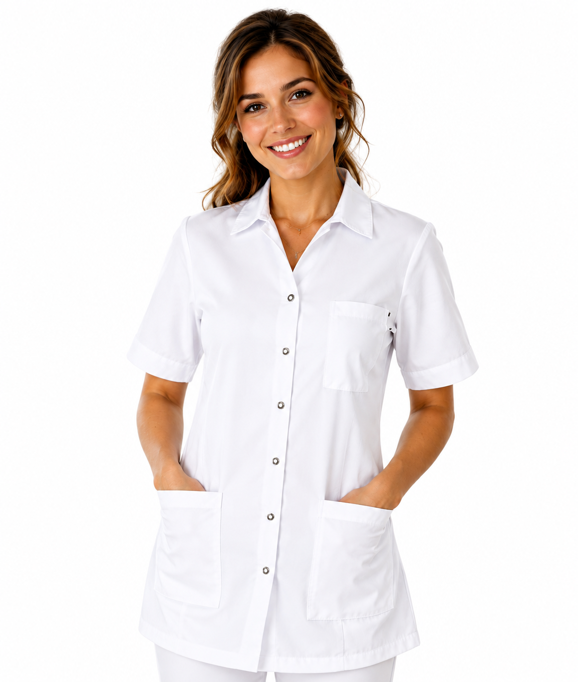 Haen Zorgkleding Tess - Wit - Dames Zorgjasje, foto 2 van 4