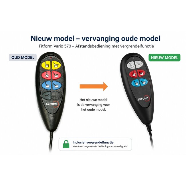 Fitform Afstandsbediening / Handbediening - Fitform Vario 570  Sta-opstoel