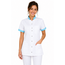 Haen Zorgkleding Mila - Wit/Magic Azur - Dames Zorgjasje – Stretch Telescoopmouw
