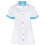 Haen Zorgkleding Mila - Wit/Magic Azur - Dames Zorgjasje – Stretch Telescoopmouw