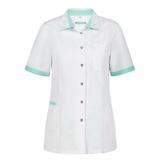 Haen Zorgkleding Fijke - Wit/Mint - Zorgjasje