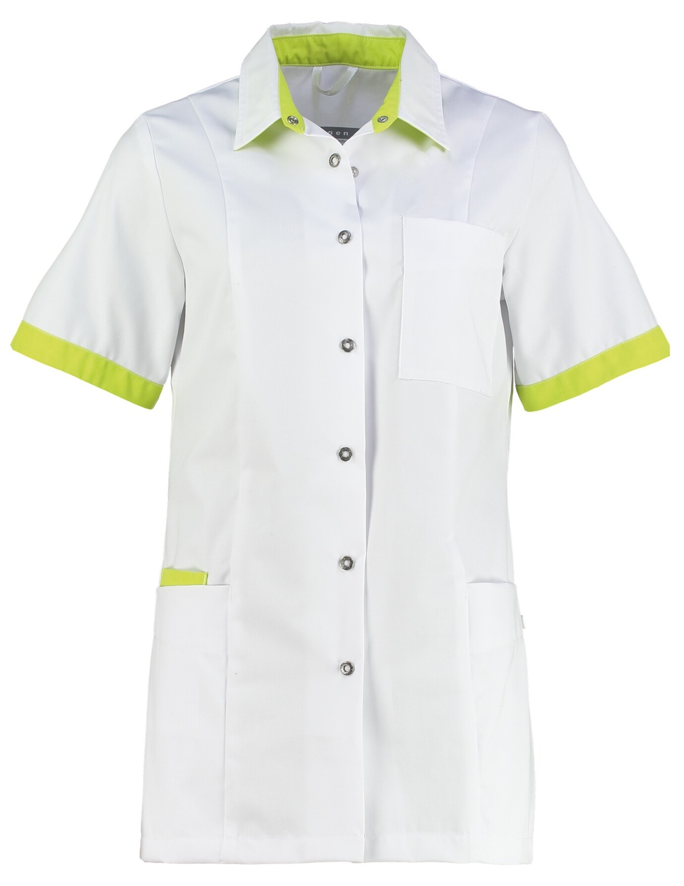 Haen Zorgkleding Fijke - Wit/Sulphur Yellow - Dames Zorgjasje
