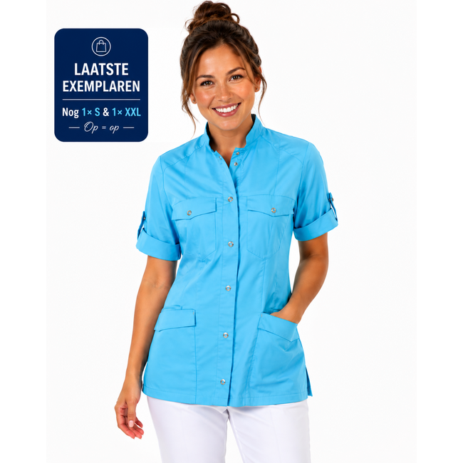 Haen Zorgkleding Fadma - Magic Azur - Dames Zorgjasje - OP=OP