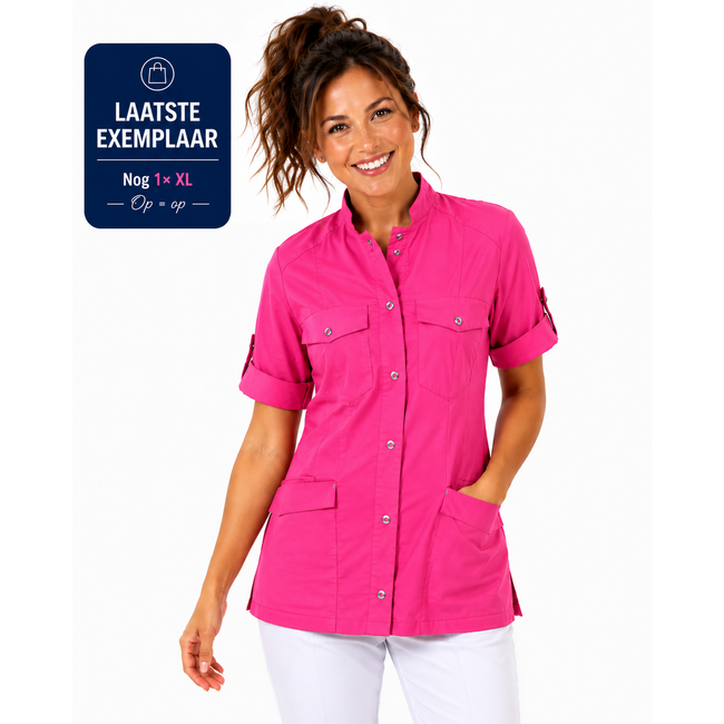 Haen Zorgkleding Fadma - Shocking Pink - Dames Zorgjasje - Laatste maat XL