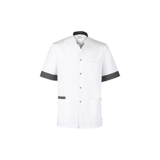 Haen Zorgkleding Floris - Wit/Charcoal - Heren Zorgjasje