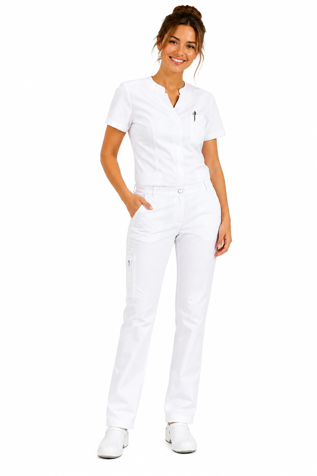 Haen Zorgkleding Pam – Witte Dames Zorgbroek / Pantalon