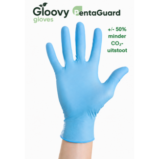Nitril Handschoenen Gloovy PentaGuard - CO2 arme handschoenen - Blauw - Doos 100 stuks