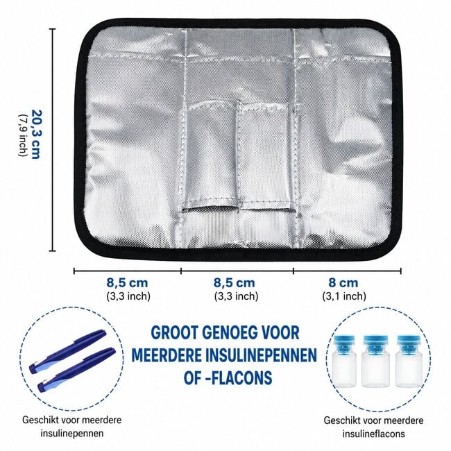 Insuline Koeltas met Koelelementen – Medicatie Koeltas met Opbergvakken