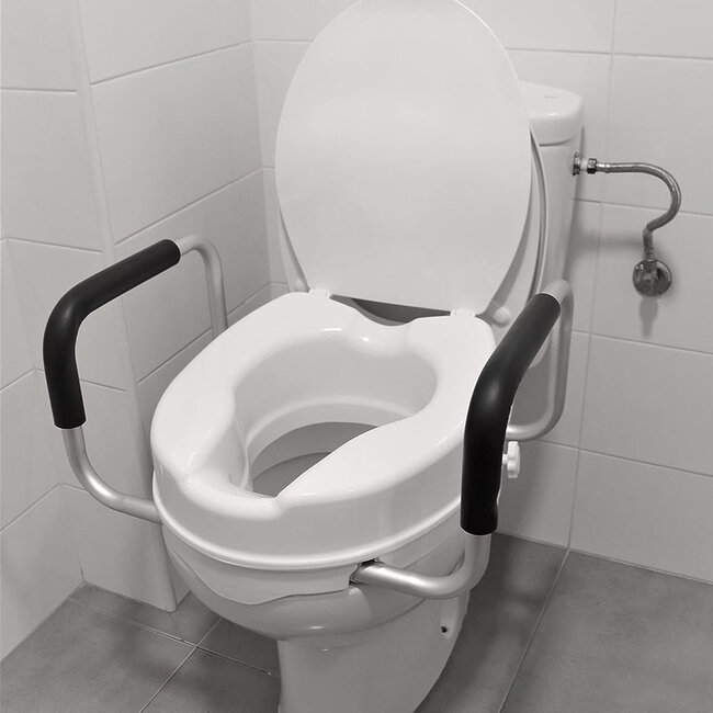 Toiletverhoger met armleuningen – 10 cm – met deksel