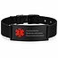 MediSieraad Medische ID Armband Zwart – Breed – RVS – Incl. Gravering