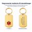 Medische ID-sleutelhanger met persoonlijke gravering