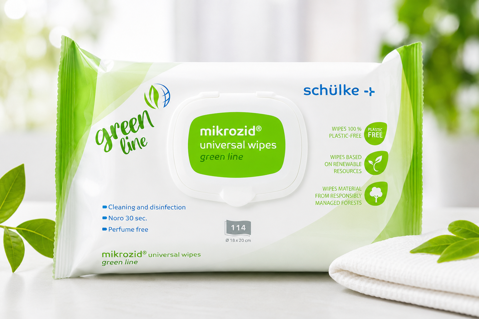Schülke Mikrozid Universal Wipes Green Line Desinfectiedoekjes – 114 stuks