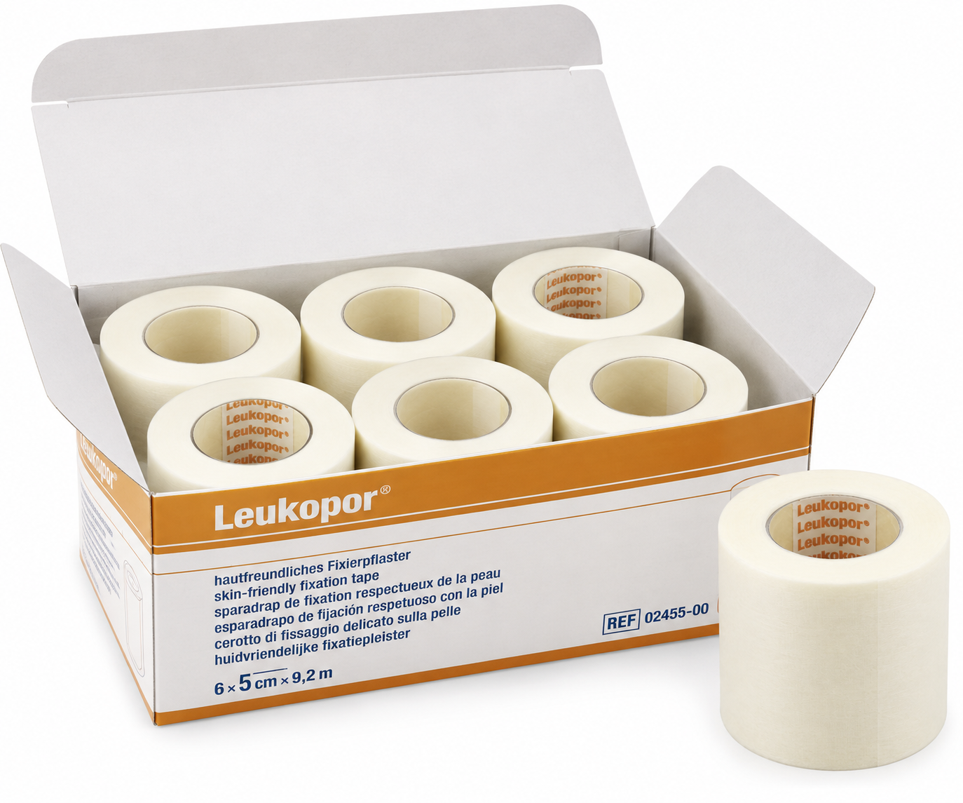 BSN Leukopor Hechtpleister 5 cm x 9,2 m - Doos 6 rol