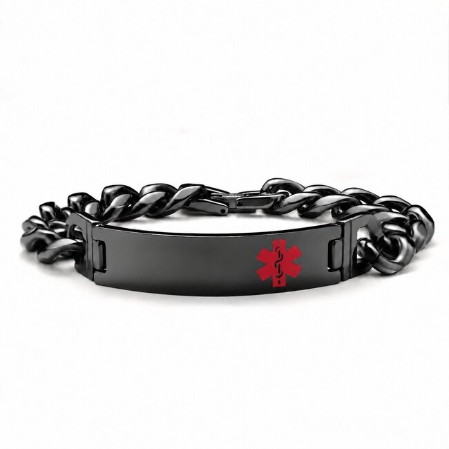 Medisieraad - Schakelarmband - RVS met gravering - Medische informatie