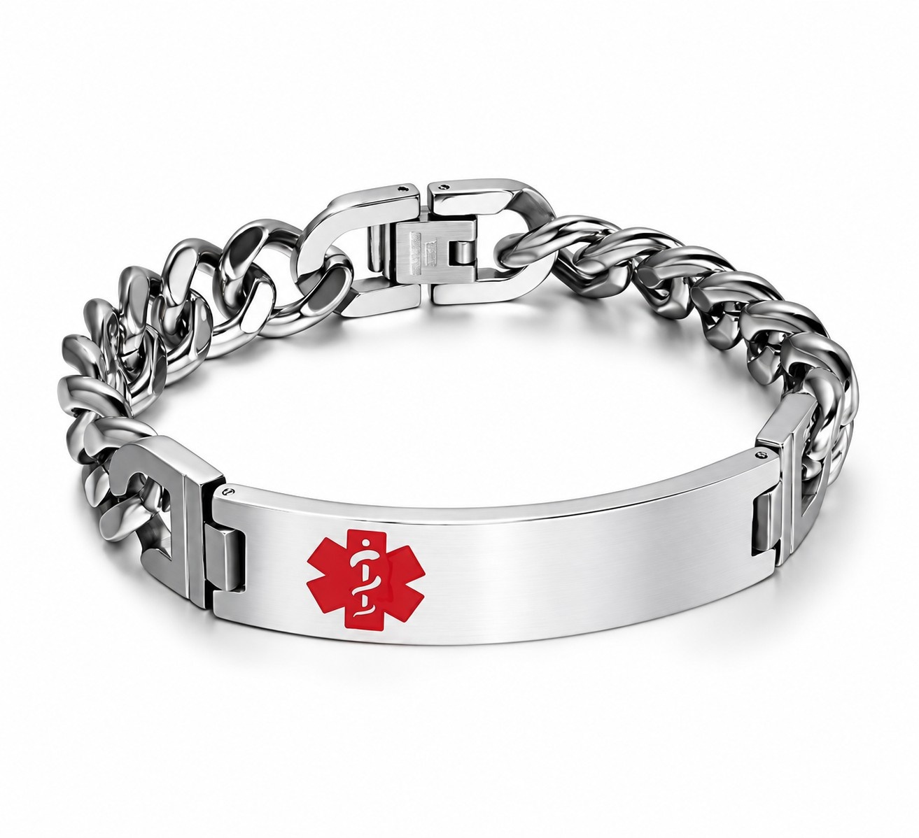 Medisieraad - Schakelarmband - RVS met gravering - Medische informatie, foto 3 van 6