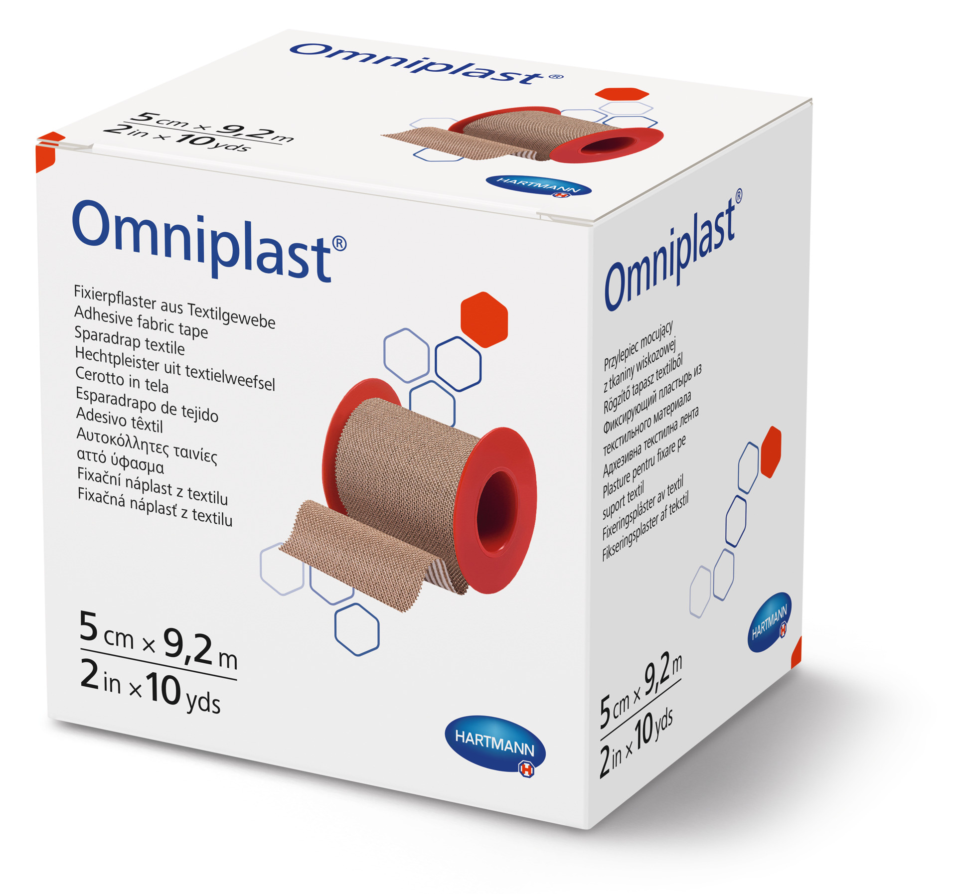 Hartmann Omniplast kleefpleister. Rol 5cm x 9,2mtr.