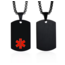 MediSieraad Dog Tag – Zwart - Gepersonaliseerde Medische Halsketting met Gravering – ICE/SOS Identificatie