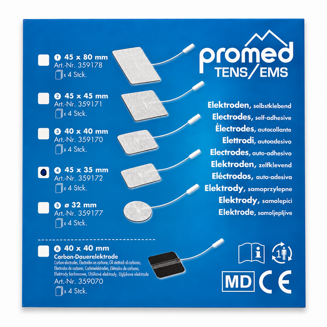 Promed TENS/EMS Zelfklevende electrodes 45x35mm 4 stuks