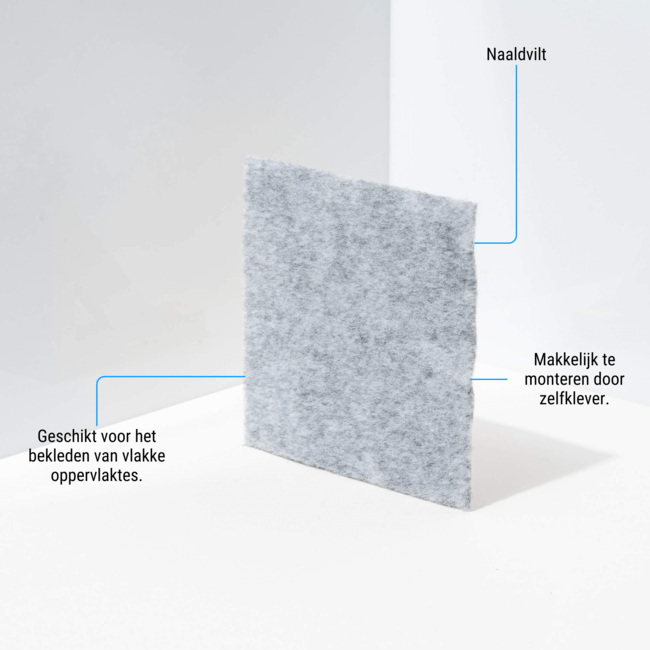 Zelfklevend naaldvilt - Lichtgrijs - Per lopende meter (150cm breed)