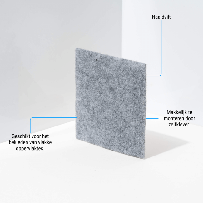 Zelfklevend naaldvilt - Muisgrijs - per lopende meter (150cm breed)
