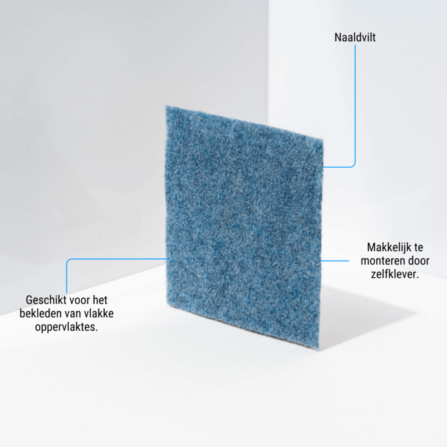 Selbstklebender Nadelfilz - Blau - pro Laufendem meter (150cm breit)