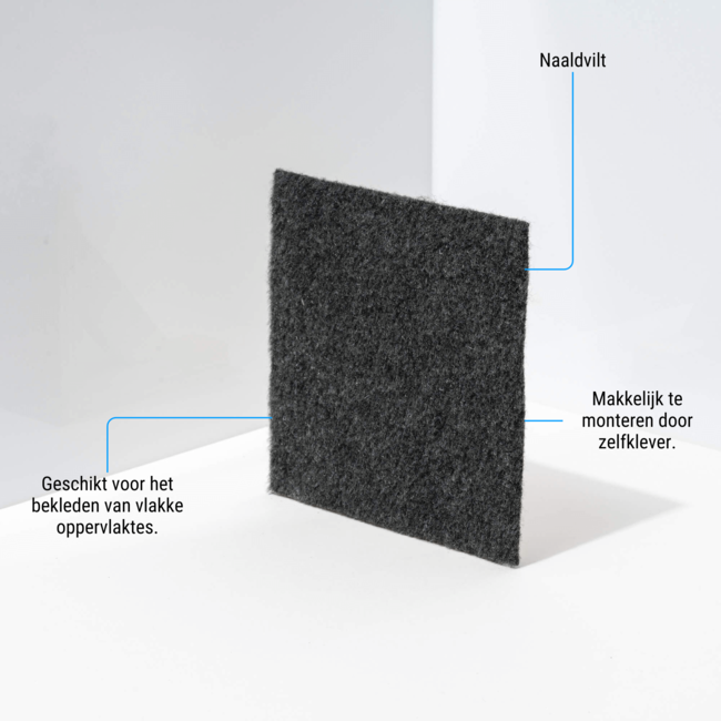 Zelfklevend naaldvilt - Antraciet - Per lopende meter (150cm breed)