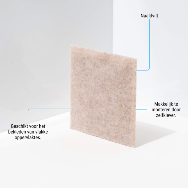 Zelfklevend naaldvilt - Beige - per lopende meter (150cm breed)