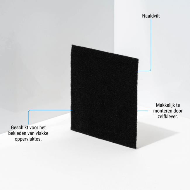 Zelfklevend naaldvilt - Zwart - Per lopende meter (150cm breed)