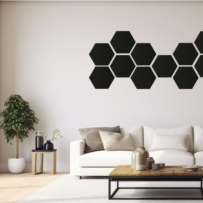 Hexagon PET Vilt Wandpaneel - 40cm breed