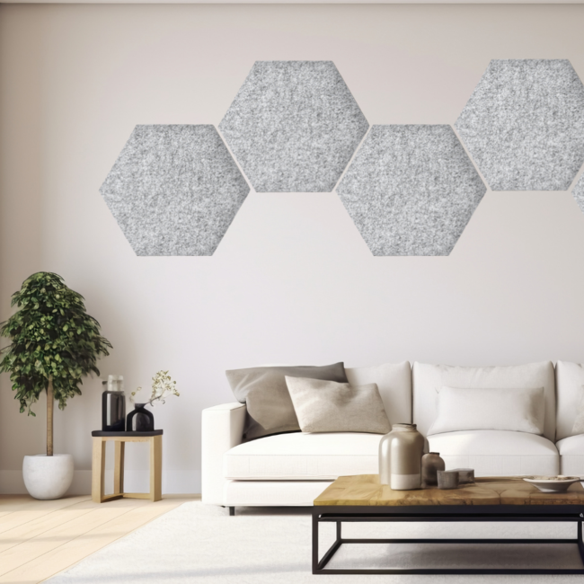 Hexagon PET Vilt Wandpaneel - 80cm breed