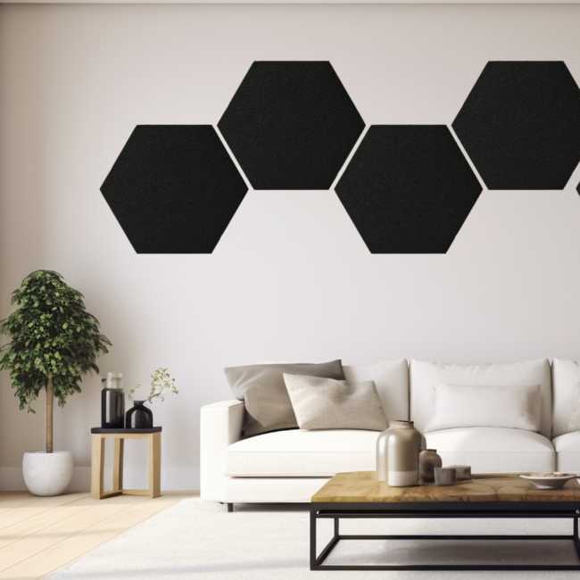 Hexagon PET Vilt Wandpaneel - 80cm breed