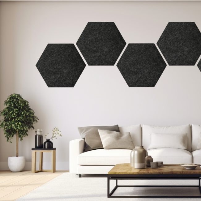 Hexagon PET Vilt Wandpaneel - 80cm breed