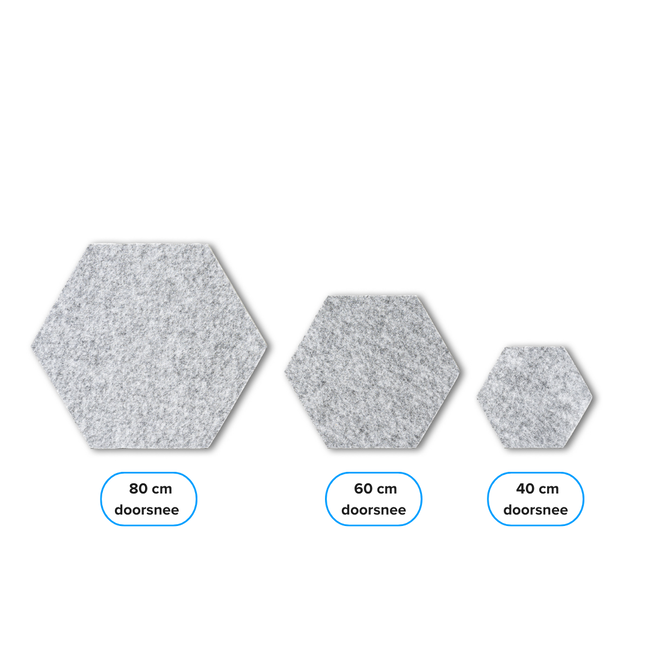 Hexagon PET Vilt Wandpaneel - 80cm breed