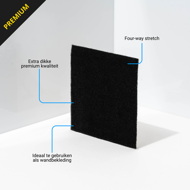 Premium naaldvilt - Zwart (209cm breed)