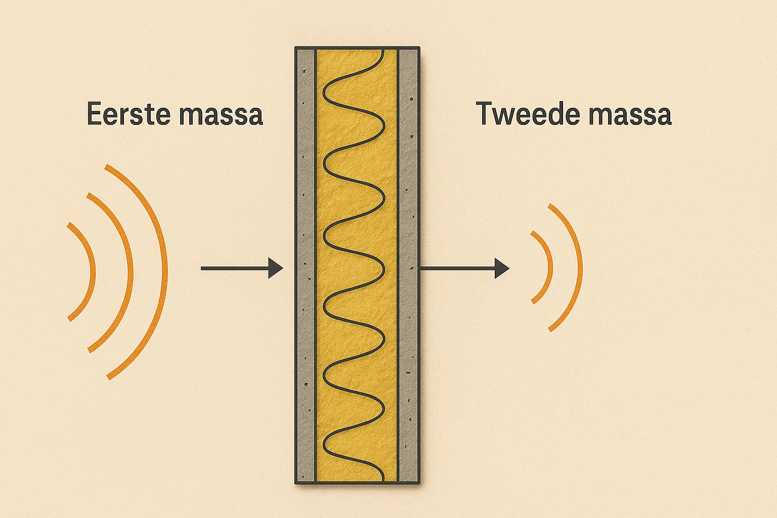 Hoe werkt het massa-veer-massa principe in geluidsisolatie?