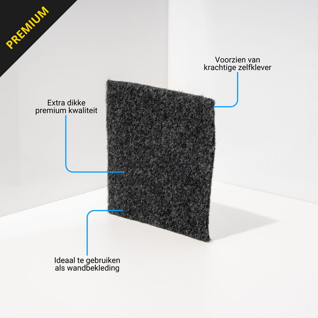 Premium zelfklevend naaldvilt - Antraciet (150cm breed)